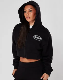 Womens Black Maison Zip Hoodie