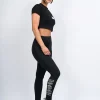 Womens Black Mercier 2.0 Badge Leggings