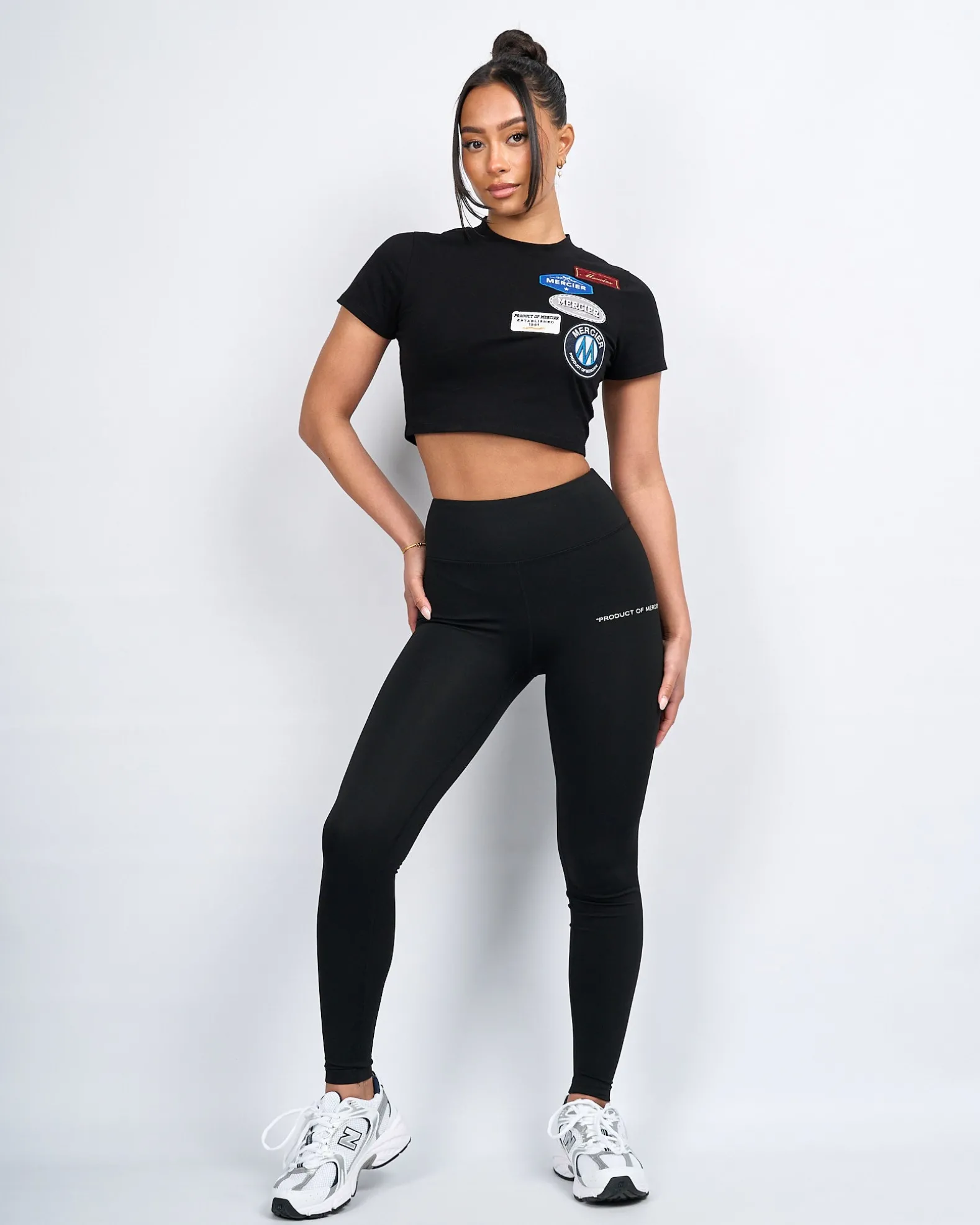 Womens Black Mercier 2.0 Badge Leggings