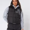 Womens Black Mono Badge Gilet