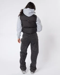 Womens Black Mono Badge Gilet