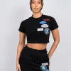 Womens Black OG Badge Mini Skirt