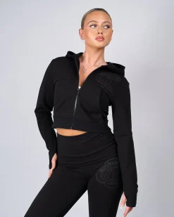 Womens Black OG Yoga Zip Up