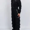 Womens Black Signature Jersey Cargo Pants