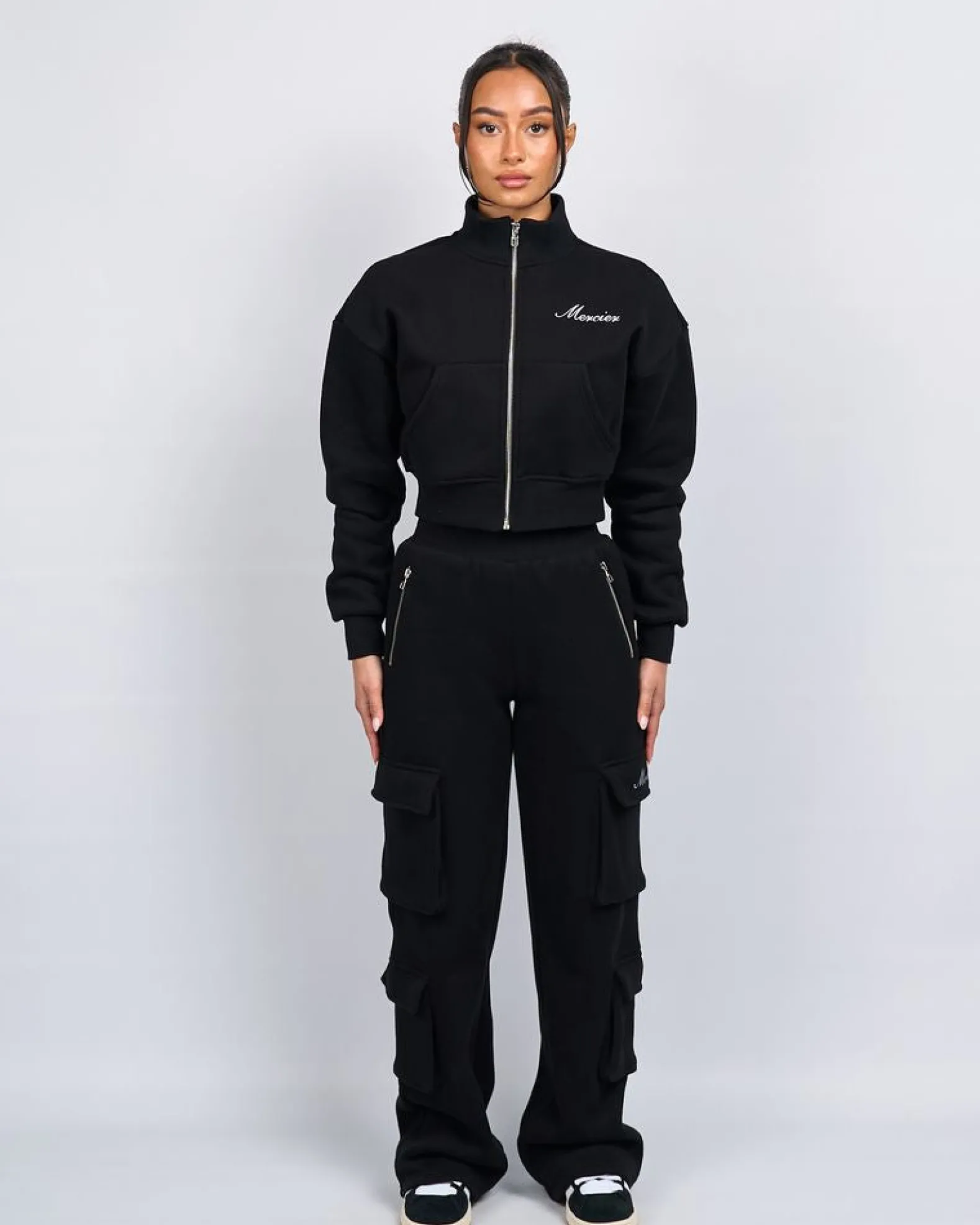 Womens Black Signature Jersey Track Jacket