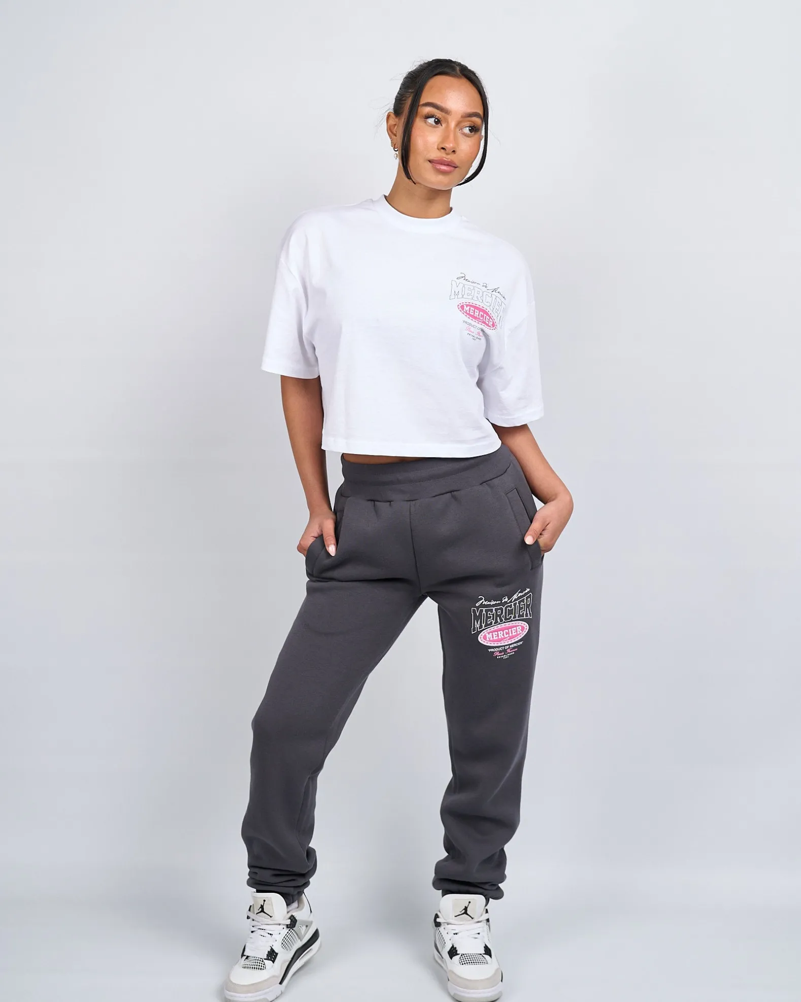 Womens Charcoal Pink Multi Tour Joggers