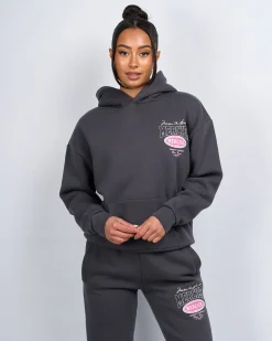 Womens Charcoal Pink Multi Tour Hoodie