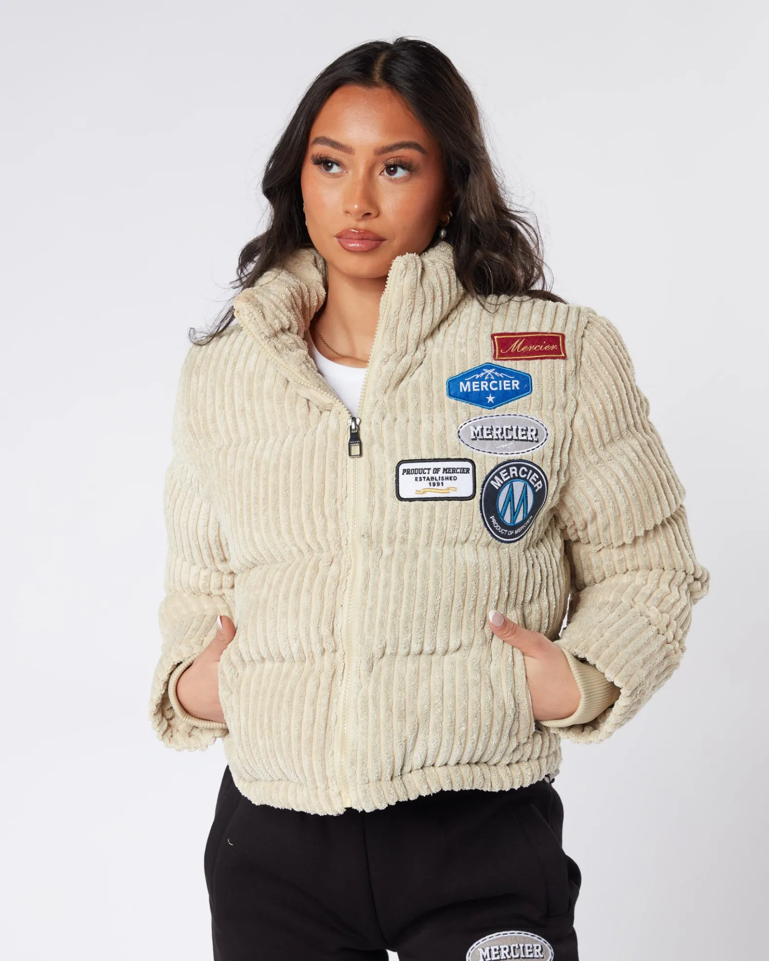 Womens Cord Beige OG Badge Jacket