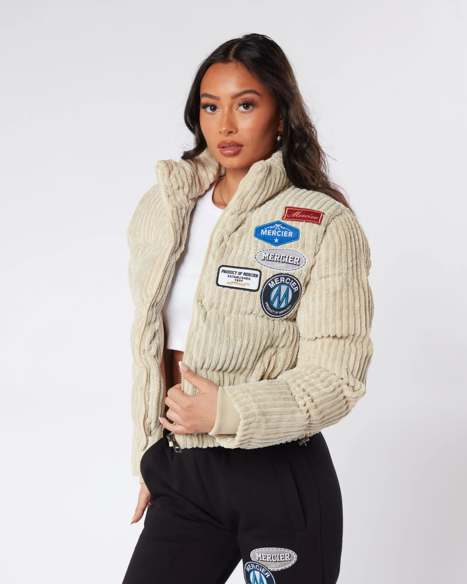 Womens Cord Beige OG Badge Jacket