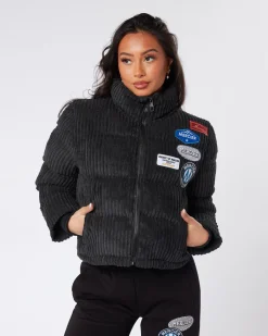 Womens Cord Black OG Badge Jacket