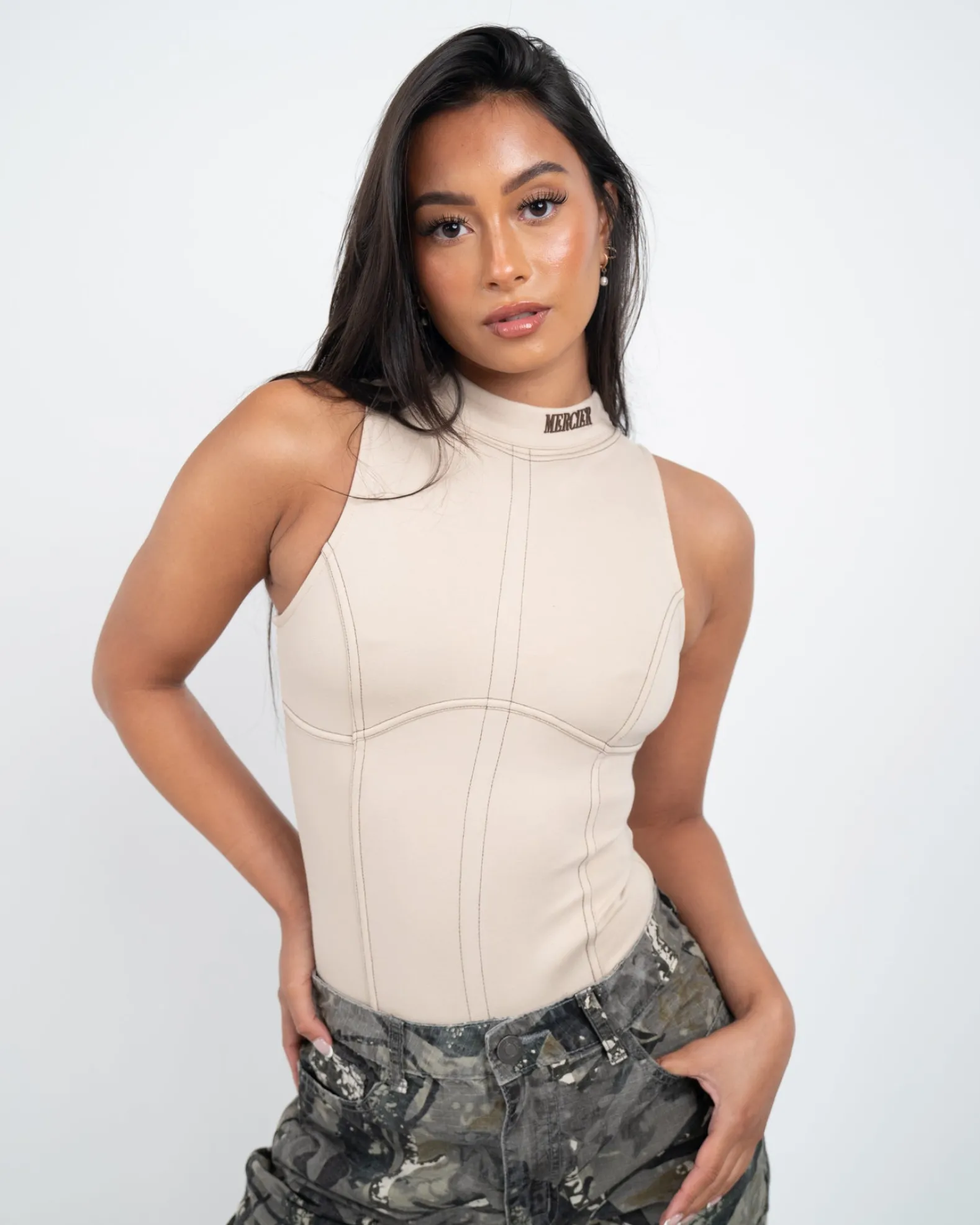 Womens Ecru Maison Stitch Bodysuit