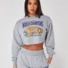 Womens Grey Marl Champions Crop Crewneck