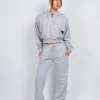Womens Grey Marl OG Badge Raw Joggers