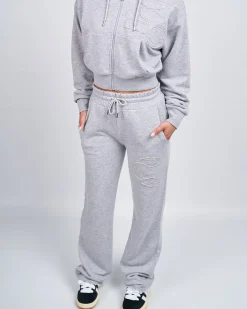 Womens Grey Marl OG Badge Raw Joggers