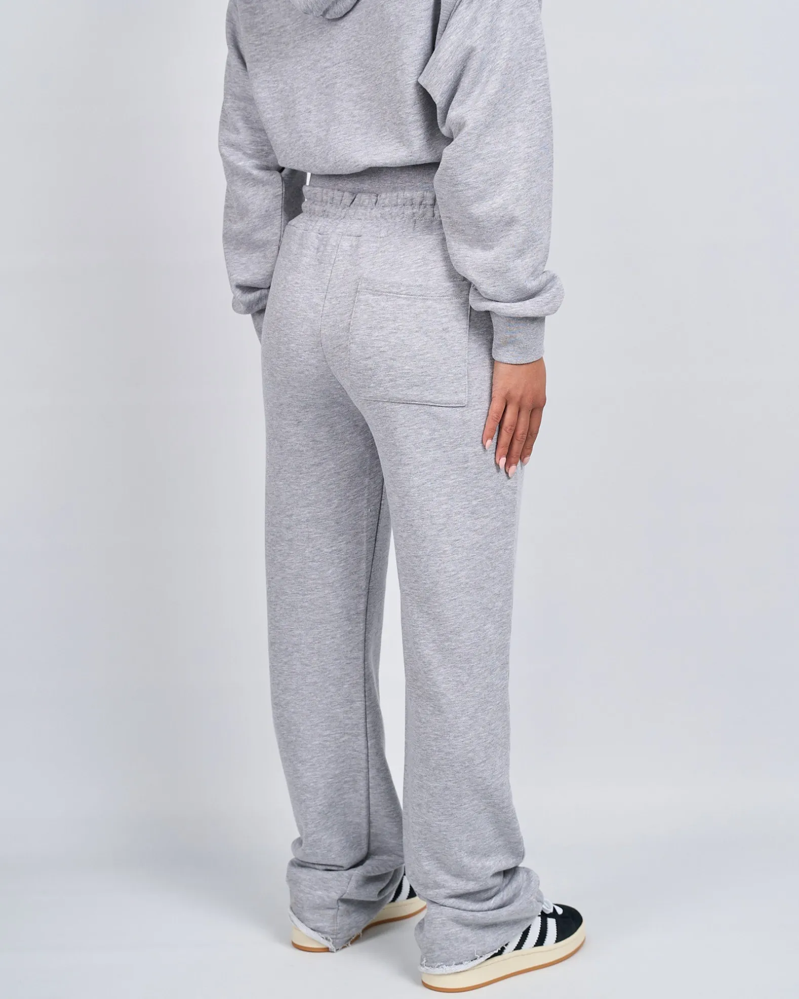 Womens Grey Marl OG Badge Raw Joggers