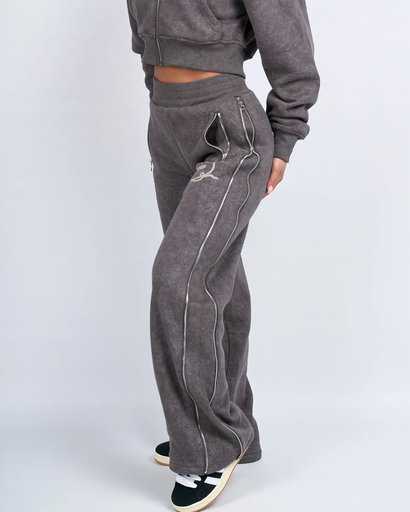 Womens Grey Round Up Straight Leg Joggers