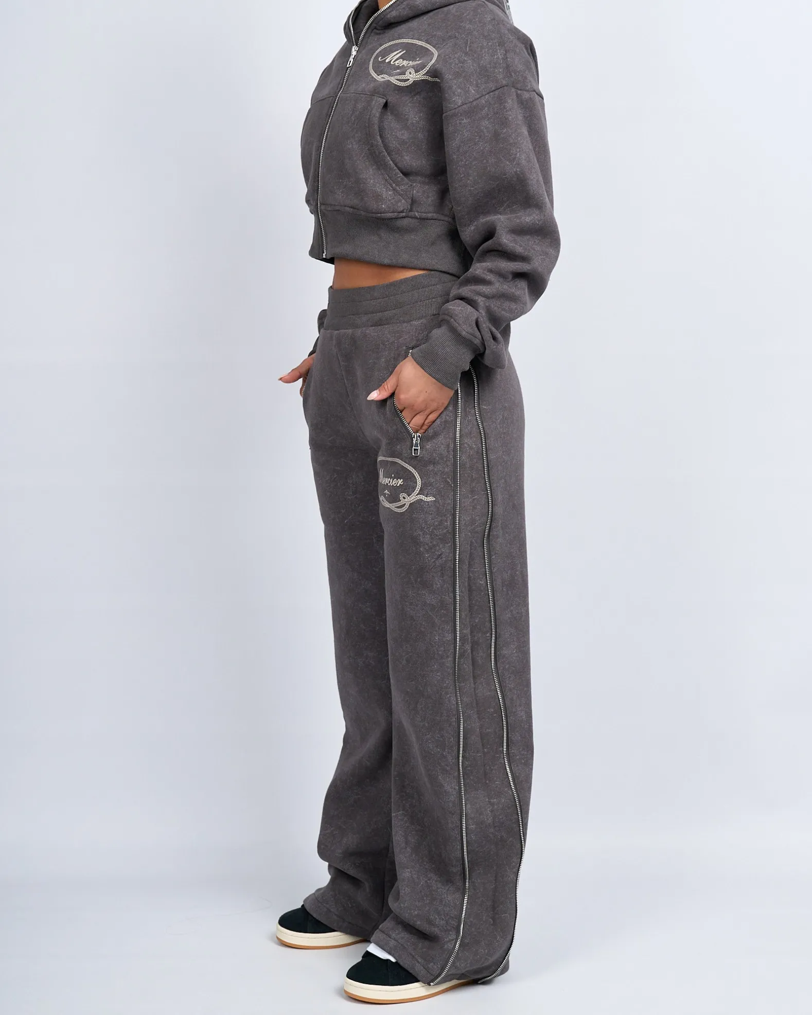 Womens Grey Round Up Straight Leg Joggers