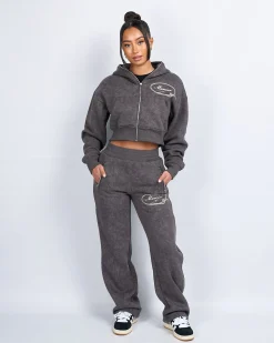 Womens Grey Round Up Straight Leg Joggers