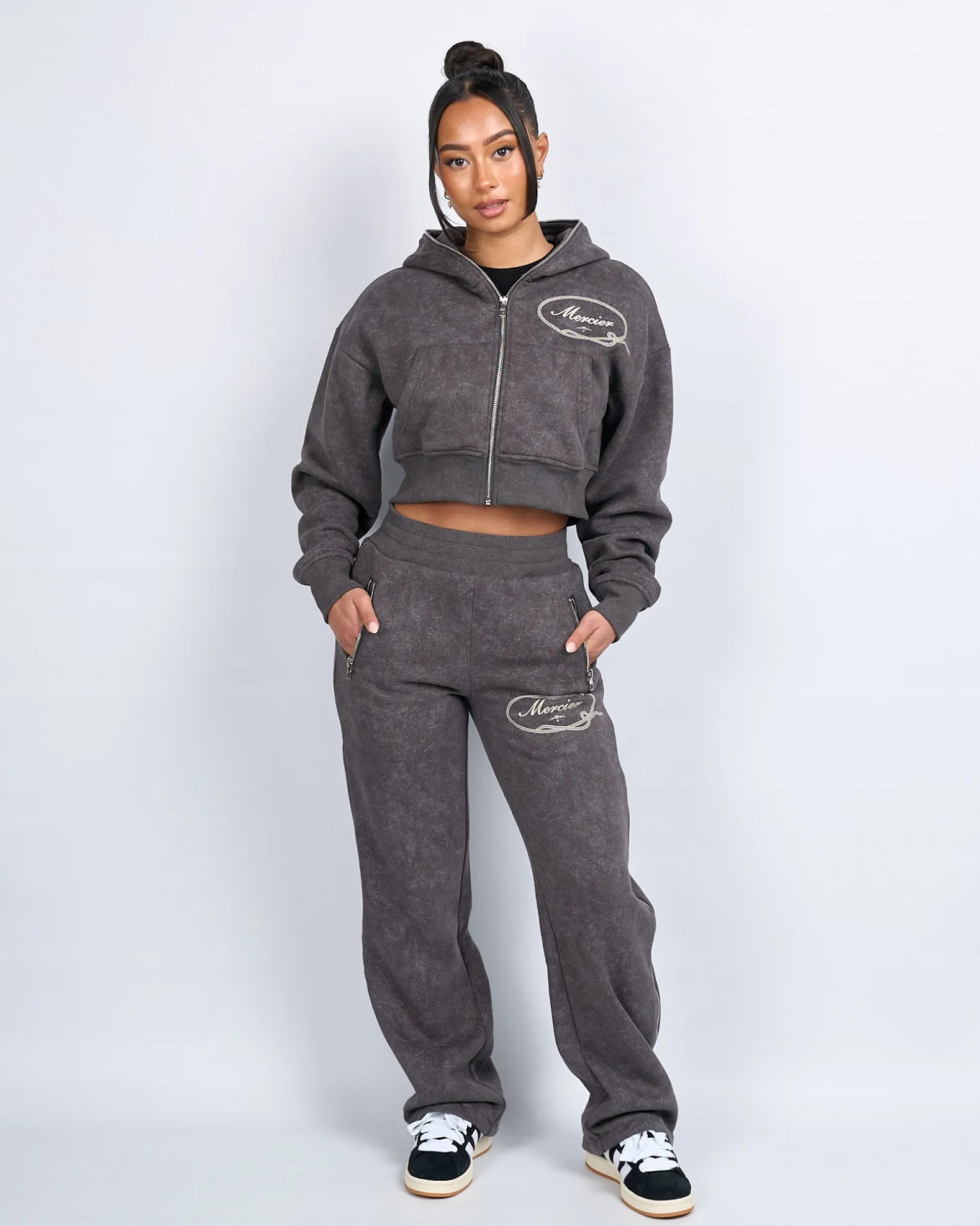 Womens Grey Round Up Straight Leg Joggers