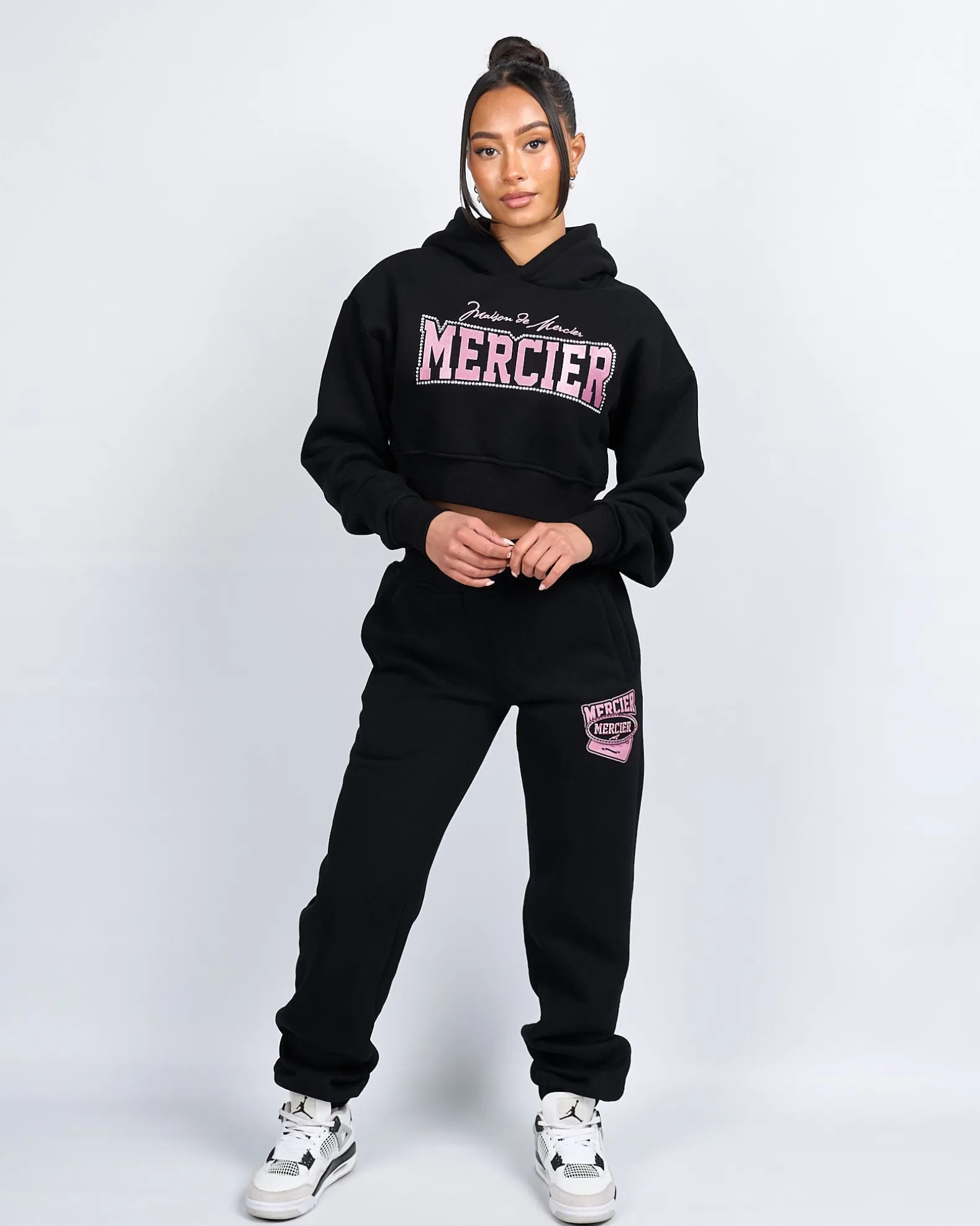 Womens Maison De Mercier Diamante Cropped Hoodie