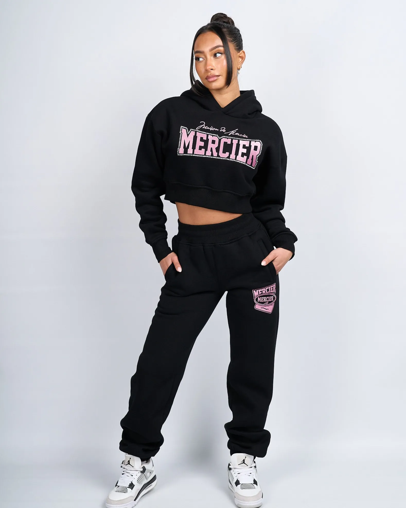 Womens Maison De Mercier Diamante Cropped Hoodie