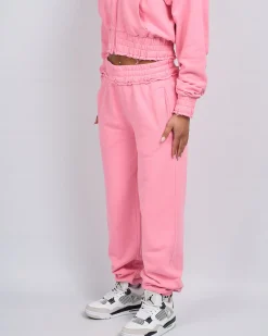 Women's Pink Distressed Joggers