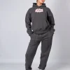 Womens Slate Pink Bubble Joggers