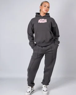 Womens Slate Pink Bubble Joggers