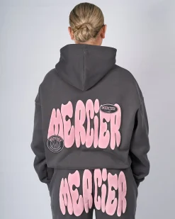 Womens Slate Pink Bubble Hoodie