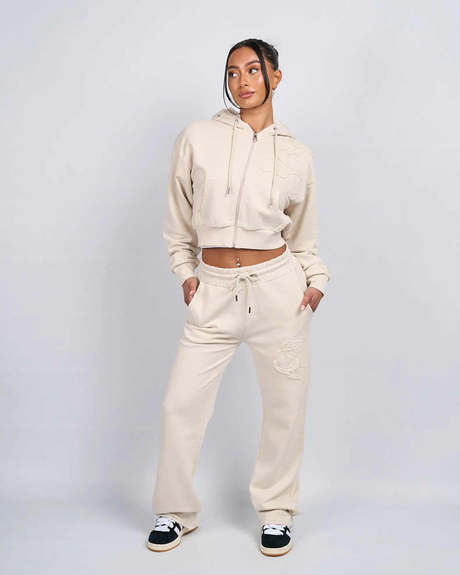 Womens Stone OG Badge Raw Joggers