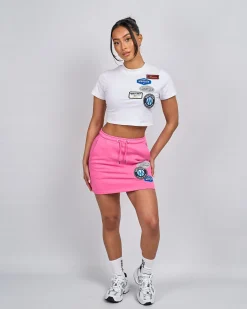 Womens White OG Badge Cropped Baby Tshirt