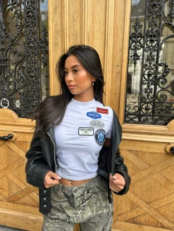 Womens White OG Badge Fitted Tshirt